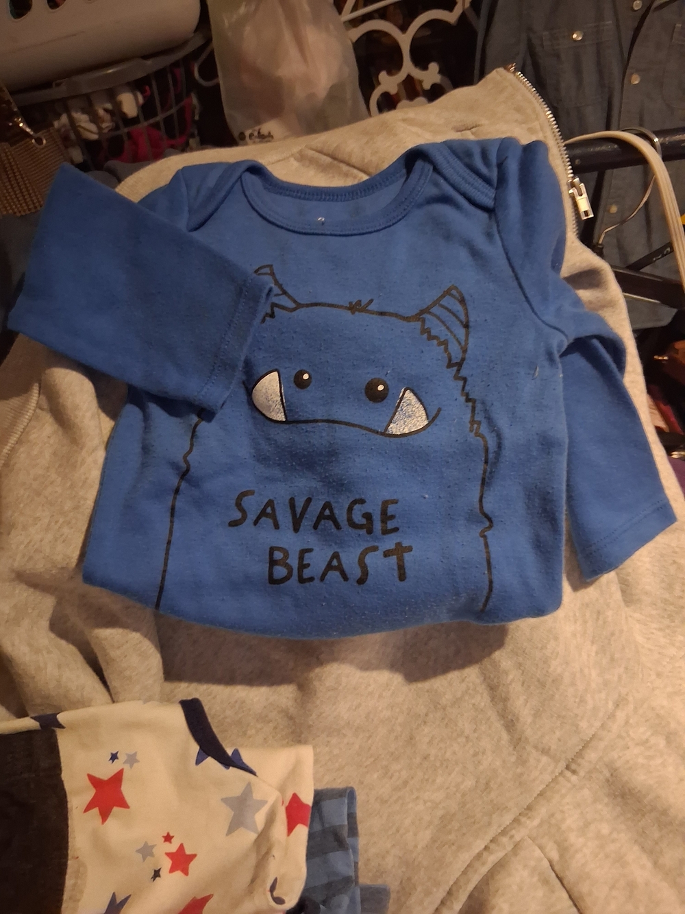 Savage Beast Blue Long-Sleeve Kids Top
